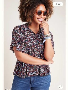 Anthropologie Maeve Alexia Floral Top